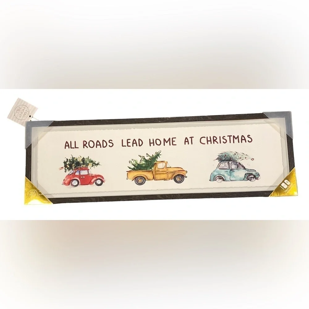Marmont Hill Christmas Wall Decor-“All Roads Lead Home at Christmas” NWT
